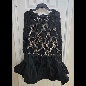 ANTONIO MELANI Black Lace with Silver Tassel